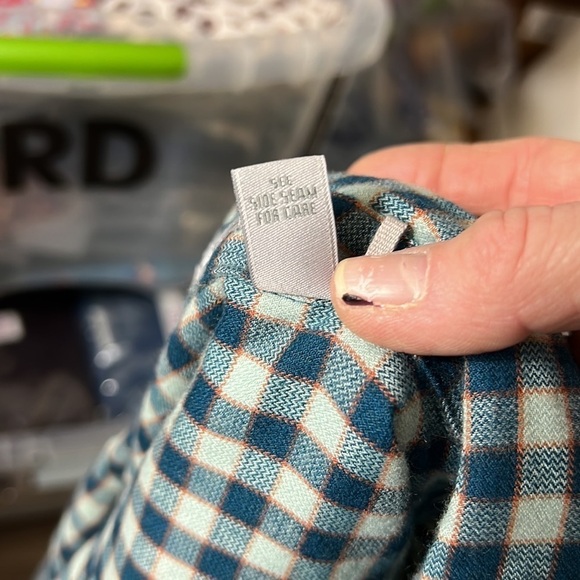 Toad & Co Teal and Aqua Plaid Long Sleeve Button Down Size  Small - Picture 2 of 15